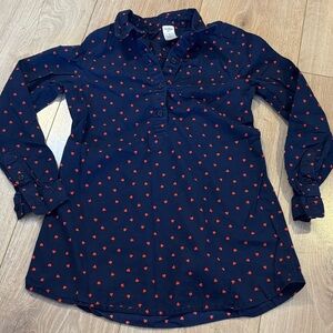 OshKosh B'gosh Navy Shirt with Red Heart Pattern